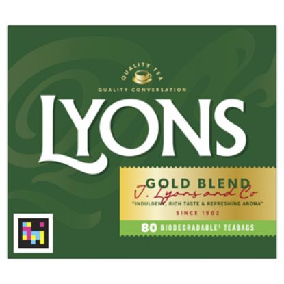 Picture of Lyons Gold Tea Bags 80s 232g x12